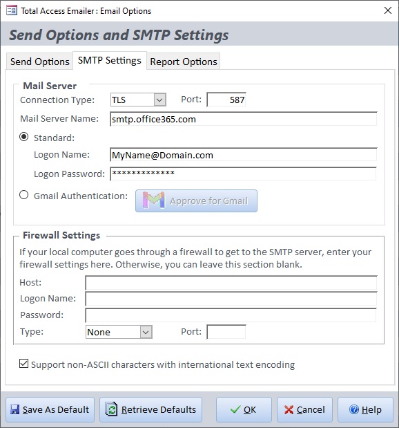 SMTP Settings