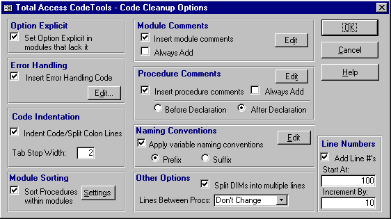 Code Cleanup Options