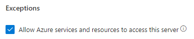 Microsoft SQL Server Azure Networking Allows All Azure Services by Default