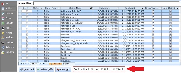 Filter Tables based on Whether it's Linked