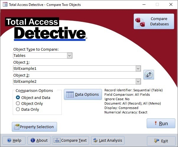 Compare Two Microsoft Access Objects for Differences